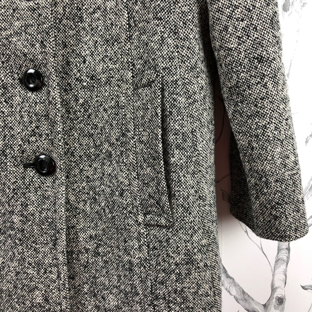 Retro East 5th wool blend tweed button up coat LP - Picture 8 of 12